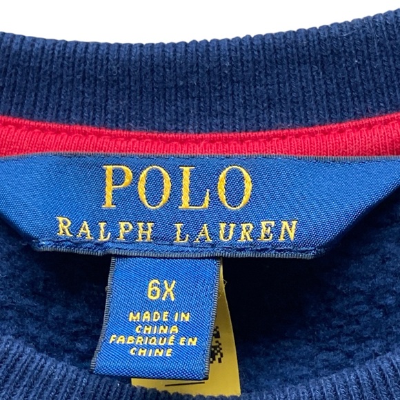 POLO RALPH LAUREN Girl’s Sweatshirt Navy America Flag Dress Size: 6X - Picture 6 of 8